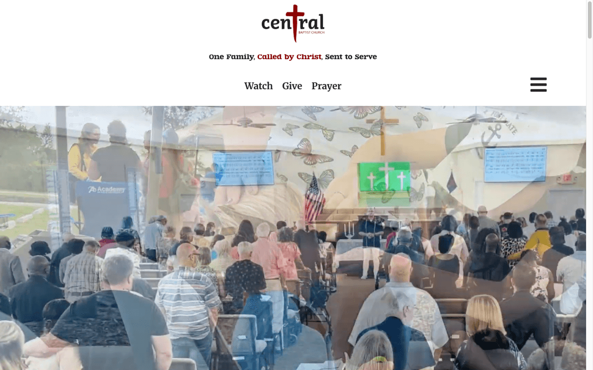Central Baptist Church website designed by CalTech Web